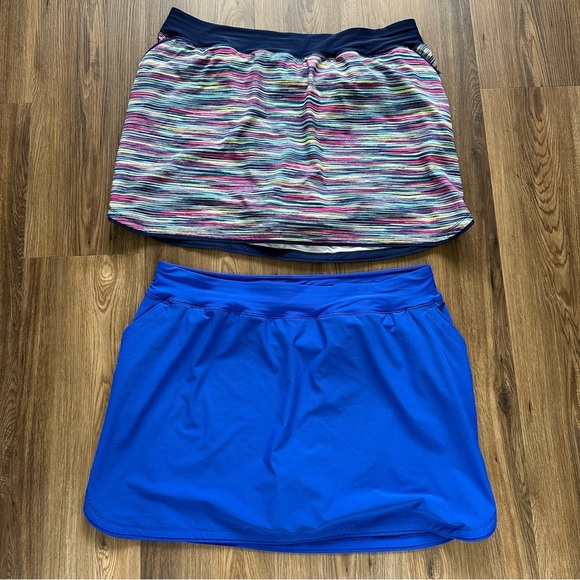 Lands End Swim Skirt Bottoms Bundle Women Plus 22W Built in Shorts Blue Colorful - Picture 1 of 15